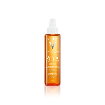 Ulei invizibil cu squalan, vitamina E si SPF30 Capital Soleil, 200 ml, Vichy - Img 1