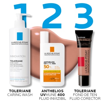 Fond de ten fluid corector cu SPF 25 pentru piele sensibila Nuanta 11 Toleriane, 30 ml, La Roche-Posay - Img 7