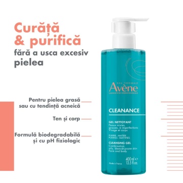 Gel de curatare pentru ten gras cu tendinta acneica Cleanance, 400 ml, Avene - Img 2