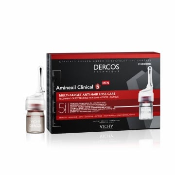 Tratament impotriva caderii parului pentru barbati Dercos Aminexil Clinical 5, 21 fiole x 6 ml, Vichy - Img 1