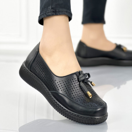 Pantofi Casual Dama Negri din Piele Ecologica Demetra