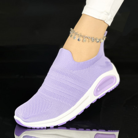 Pantofi Sport Dama cu Platforma Mov din Textil Rafino