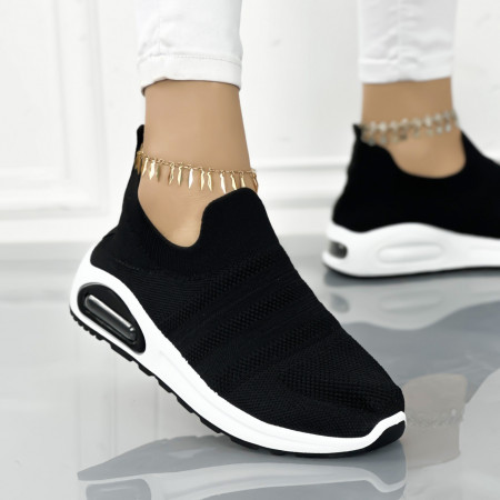 Pantofi Sport Dama cu Platforma Negri din Textil Rafino