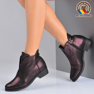 Botine Piele Naturala Matilda Mov- Need 4 Shoes