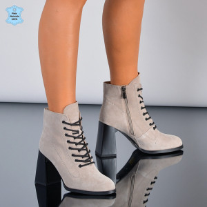 Botine Piele Naturala Medusa Gri- Need 4 Shoes