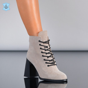 Botine Piele Naturala Medusa Gri- Need 4 Shoes