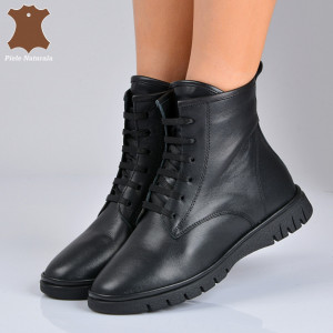 Ghete Dama Piele Naturala Anuva  Negre- Need 4 Shoes