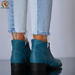 Ghete Dama Piele Naturala Bety Turcoaz - Need 4 Shoes