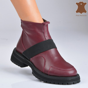 Ghete Dama Piele Naturala Elsa Bordo- Need 4 Shoes