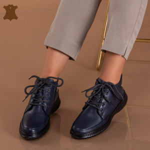 Ghete Dama Piele Naturala Naira Navy - Need 4 Shoes
