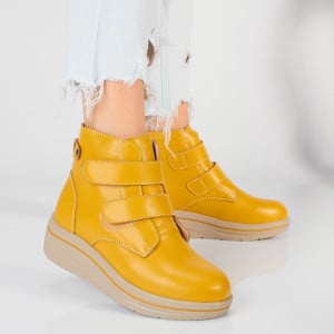 Ghete Dama Imblanite Piele Naturala Omar Galbene- Need 4 Shoes