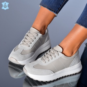 Adidasi Dama Piele Naturala Maurina Gri - Need 4 Shoes