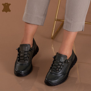 Pantofi Dama Piele Naturala Lesla Kaki - Need 4 Shoes