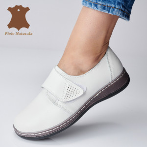 Pantofi Dama Piele Naturala Mirna Albi- Need 4 Shoes