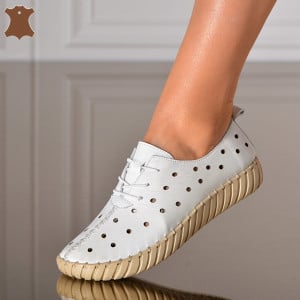 Pantofi Dama Piele Naturala Noemy Albi- Need 4 Shoes