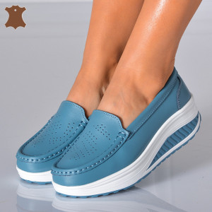 Pantofi Dama Piele Naturala Zena 2 Albastri- Need 4 Shoes - Need 4 Shoes
