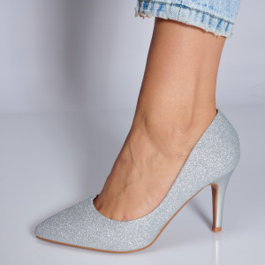 Pantofi Cu Toc Dama Liana Argintii- Need 4 Shoes