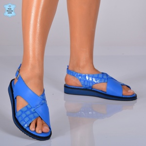 Sandale Dama Piele Naturala Synda 7 Albastre- Need 4 Shoes