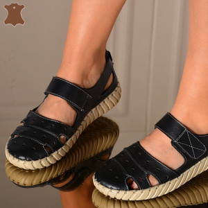 Sandale Dama Piele Naturala Uliana Negre- Need 4 Shoes