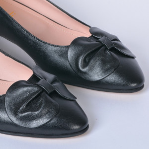 Pantofi Cu Toc Piele Naturala Alissa Negri- Need 4 Shoes