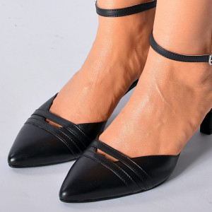 Pantofi Cu Toc Piele Naturala Charline Negri- Need 4 Shoes