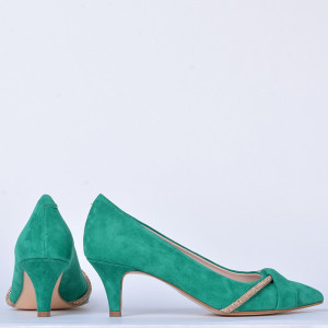 Pantofi Cu Toc Piele Naturala Denise Verzi- Need 4 Shoes