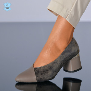 Pantofi Cu Toc Piele Naturala Divia Gri- Need 4 Shoes