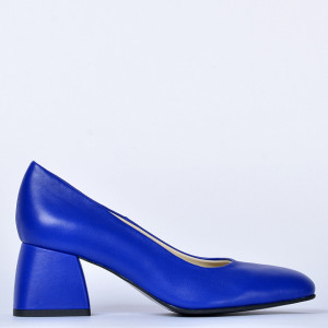 Pantofi Cu Toc Piele Naturala Idris Albastri- Need 4 Shoes