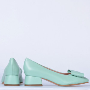 Pantofi Cu Toc Piele Naturala Iness Menta- Need 4 Shoes