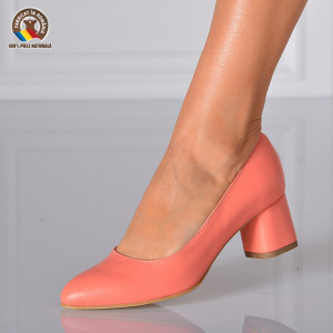 Pantofi Cu Toc Piele Naturala Komi Somon- Need 4 Shoes