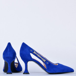Pantofi Cu Toc Piele Naturala Leona Albastri- Need 4 Shoes