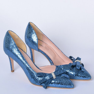 Pantofi Cu Toc Piele Naturala Miracle Albastri- Need 4 Shoes