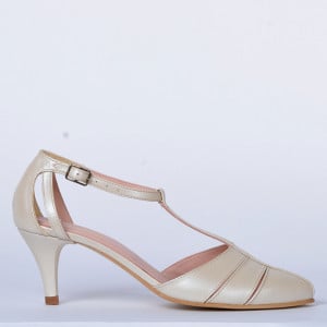 Pantofi Cu Toc Piele Naturala Rafaela Bej- Need 4 Shoes