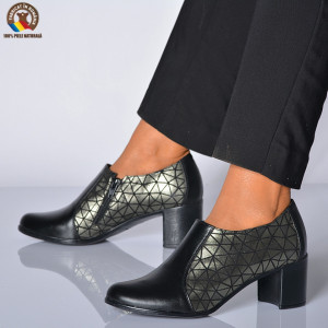 Pantofi Cu Toc Piele Naturala Reno 3 Negri-Need 4 Shoes
