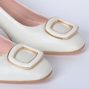 Pantofi Cu Toc Piele Naturala Viola Bej- Need 4 Shoes