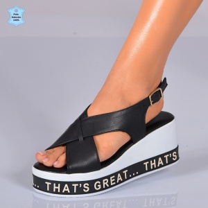 Sandale Dama Piele Naturala Jamelya Negre- Need 4 Shoes