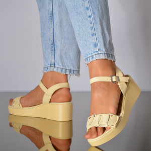 Sandale Cu Platforma Coryna Galbene- Need 4 Shoes