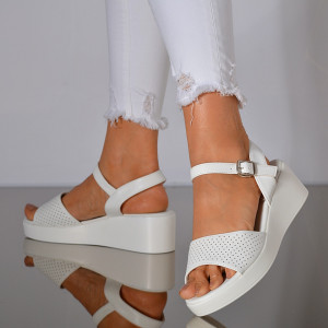 Sandale Cu Platforma Dalya Albe- Need 4 Shoes