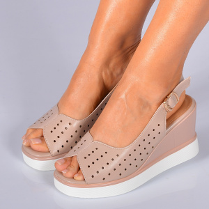Sandale Cu Platforma Harly Bej