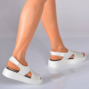 Sandale Cu Platforma Nety Albe- Need 4 Shoes