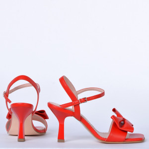 Sandale cu toc Piele Naturala Corina Rosii- Need 4 Shoes