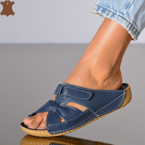 Papuci medicinali Piele Naturala Jude Navy- Need 4 Shoes