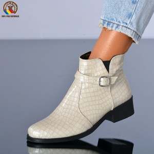 Botine Piele Naturala Amira Bej- Need 4 Shoes