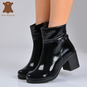 Botine Piele Naturala Anyela Negre- Need 4 Shoes
