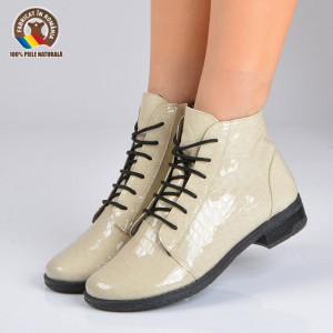 Ghete Dama Piele Naturala Aura 2 Bej- Need 4 Shoes