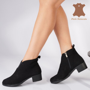 Botine Dama Piele Naturala Hazal 7 Negre- Need 4 Shoes