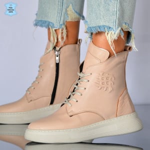 Ghete Dama Piele Naturala Marny 3 Bej- Need 4 Shoes