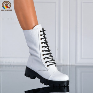 Cizme Dama Piele Naturala Maryn 2 Albe- Need 4 Shoes