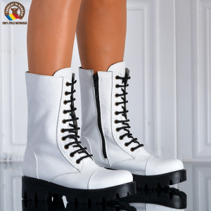 Cizme Dama Piele Naturala Maryn 2 Albe- Need 4 Shoes