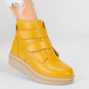 Ghete Dama Imblanite Piele Naturala Omar Galbene- Need 4 Shoes
